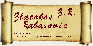 Zlatokos Rabasović vizit kartica